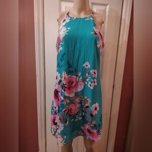 A Bryer women's sleeveless blue floral dress size large